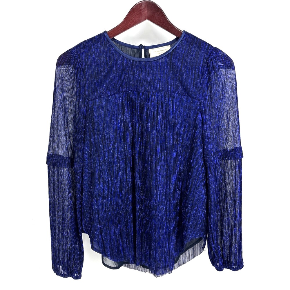 NEW Anthropologie‎ Moulinette Soeurs Metallic Sparkle Dressy Top XS Going Out